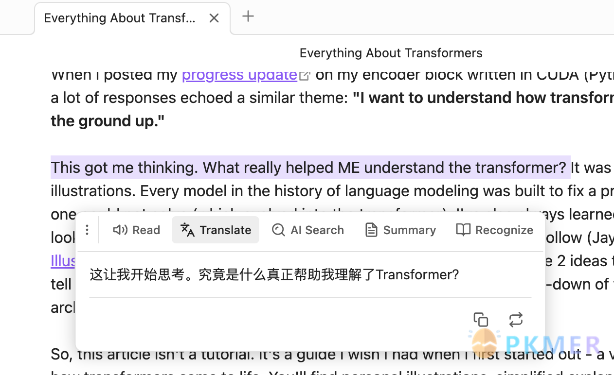 Obsidian 插件：AI Selection Toolbar--