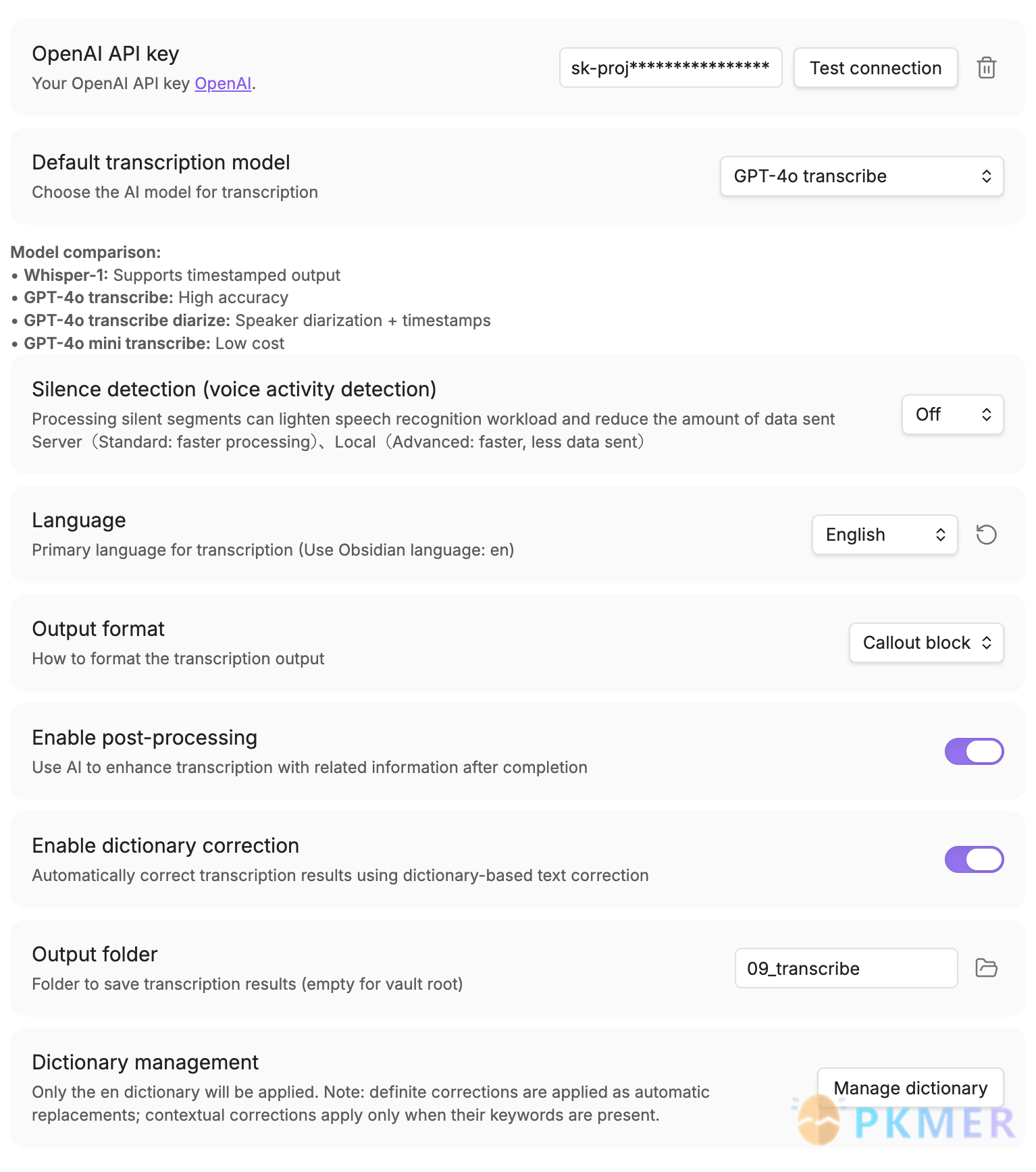 Obsidian 插件：AI Transcriber--