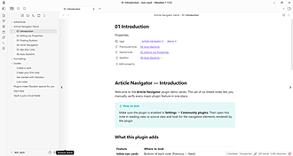 Obsidian 插件：Article Navigator