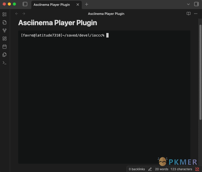Obsidian 插件:Asciinema Player--