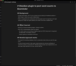 Obsidian 插件：Beeminder Word Count Plugin