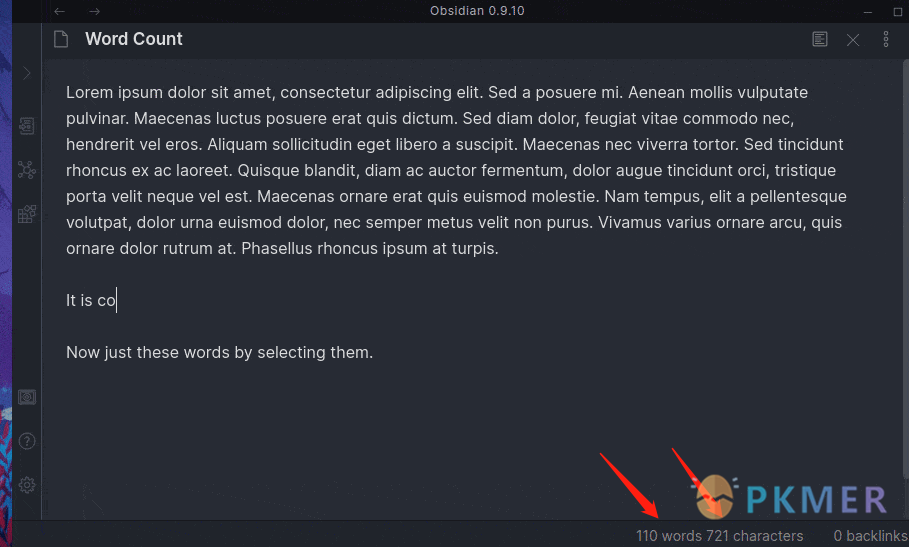 Obsidian 插件：Better Word Count--效果&特性