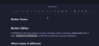 Obsidian 插件：Butter Editor