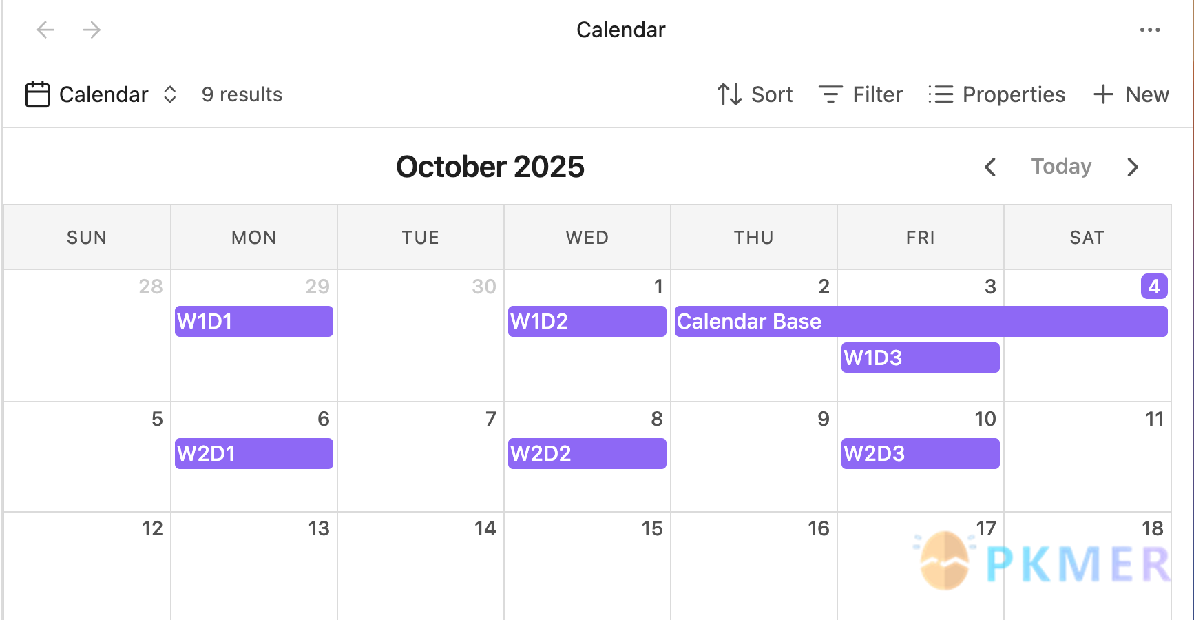 Obsidian 插件：Calendar Bases--