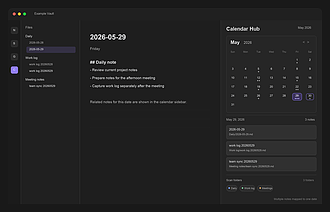 Obsidian 插件：Calendar Hub