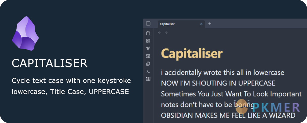Obsidian 插件：Capitaliser--