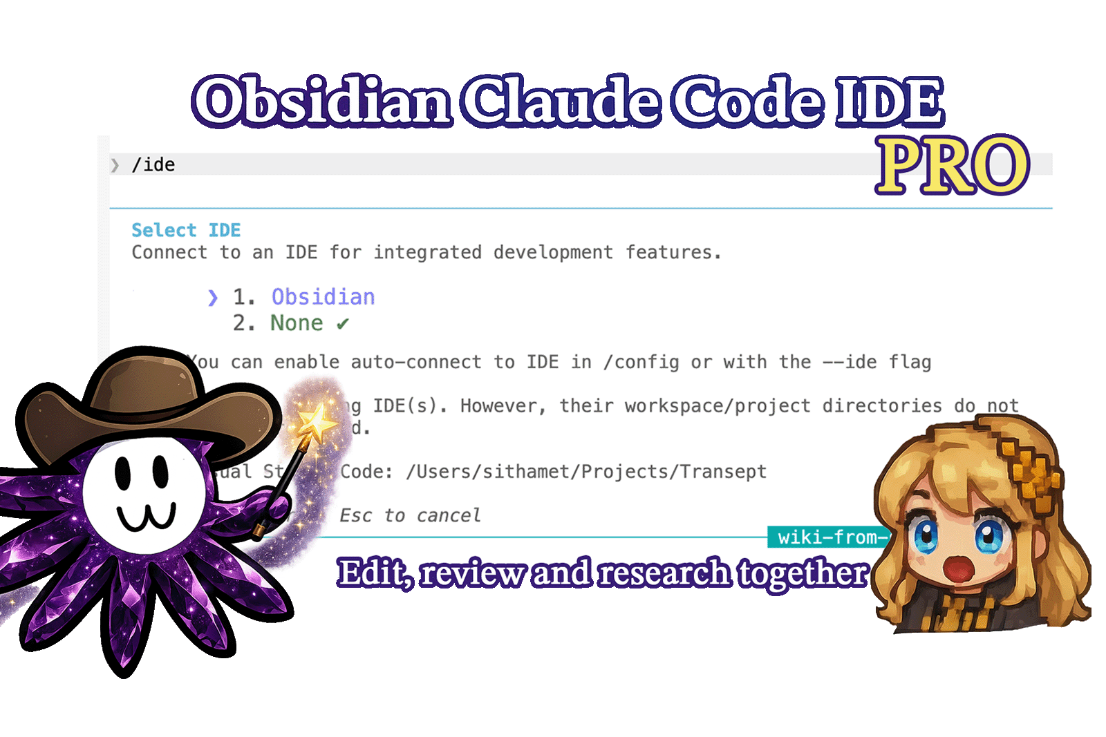 Obsidian 插件：Claude Code IDE Pro--