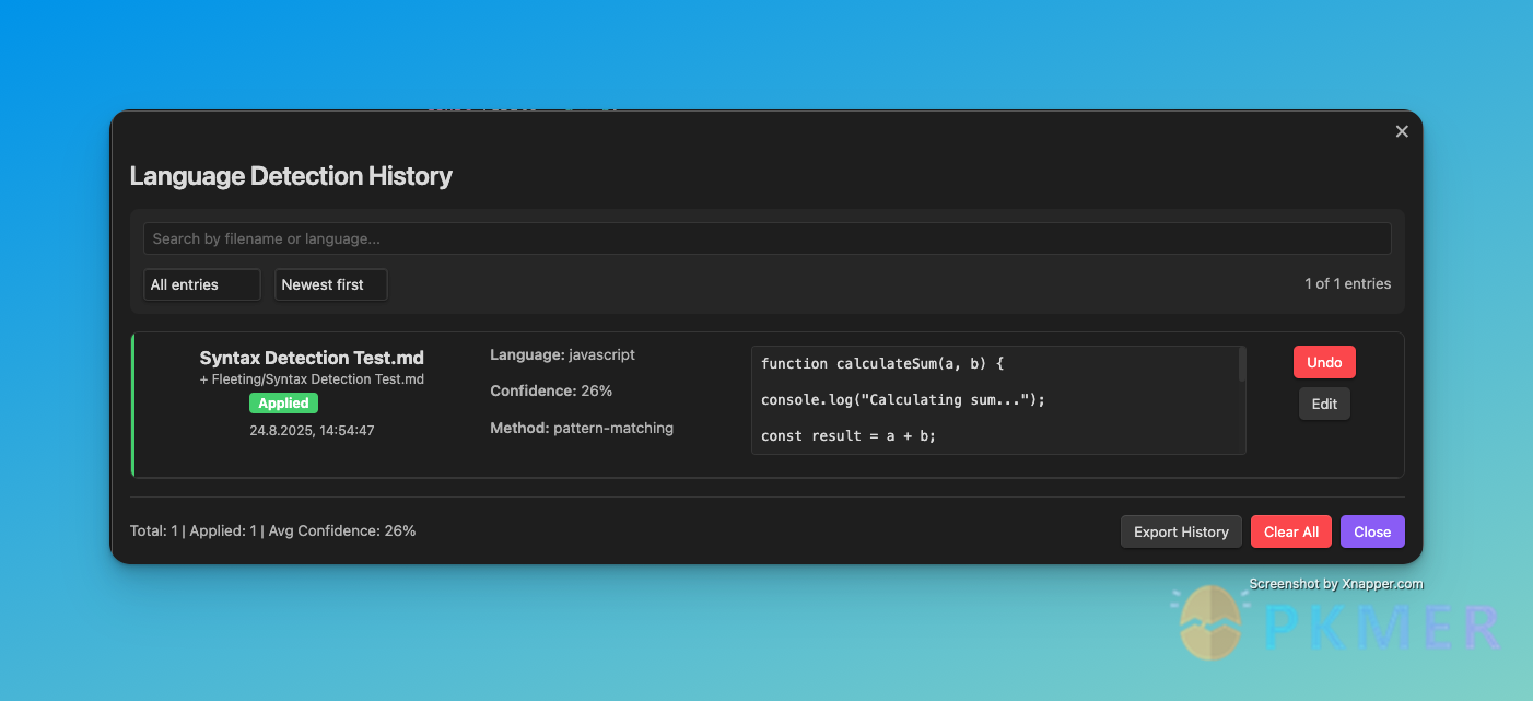Obsidian 插件：CodeBlock Language Detector--