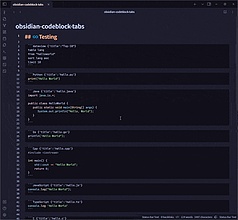 Obsidian 插件：CodeBlock Tabs 为连续的 CodeBlocks 创建标签组样式