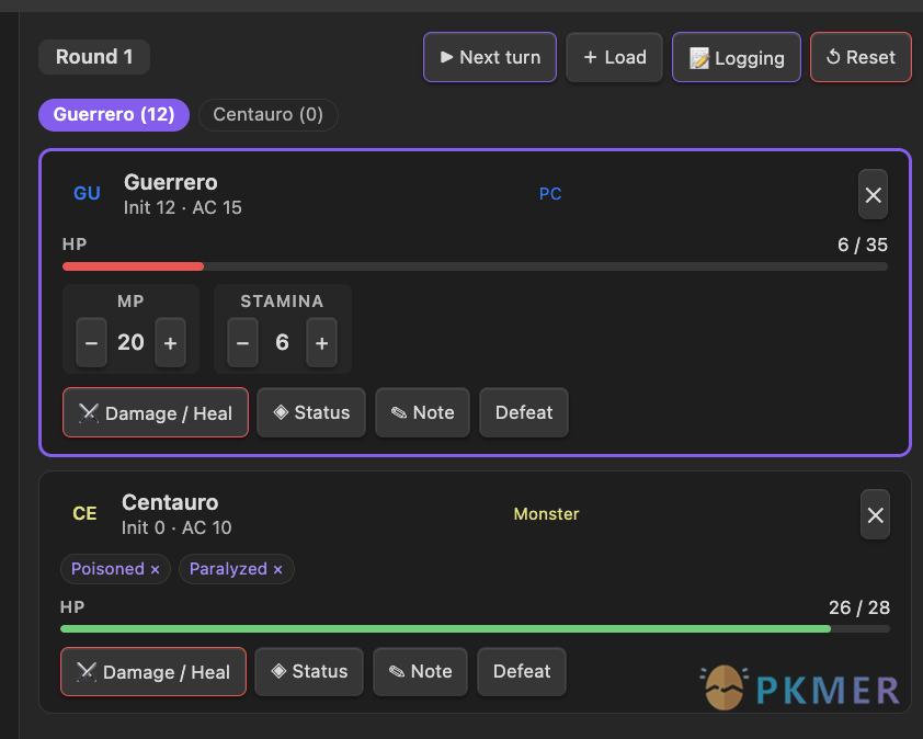 Obsidian 插件：Combat Ledger--