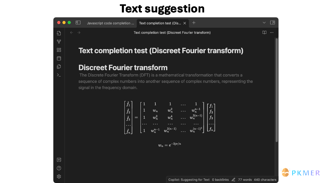 Obsidian 插件：Copilot Auto Completion Plus--
