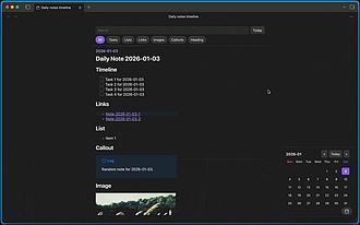 Obsidian 插件：Daily Notes Timeline View