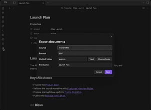 Obsidian 插件：Document Exporter
