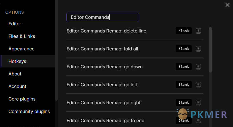 Obsidian 插件：Editor Commands Remap--