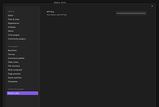 Obsidian 插件：Eleven Labs