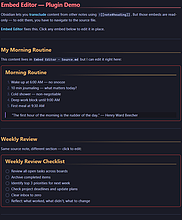 Obsidian 插件：Embed Editor