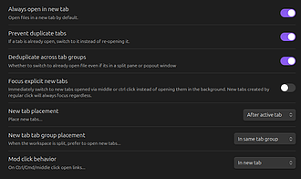 Obsidian 插件：Enhanced Tab Settings