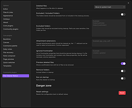 Obsidian 插件：File Cleaner Redux