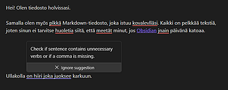 Obsidian 插件：Finnish Spellcheck