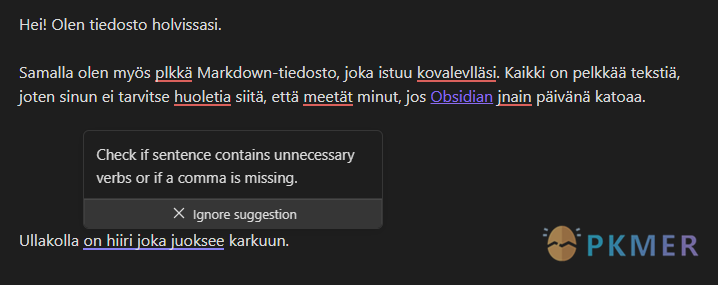 Obsidian 插件：Finnish Spellcheck--