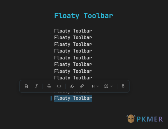 Obsidian 插件：Floaty Toolbar--