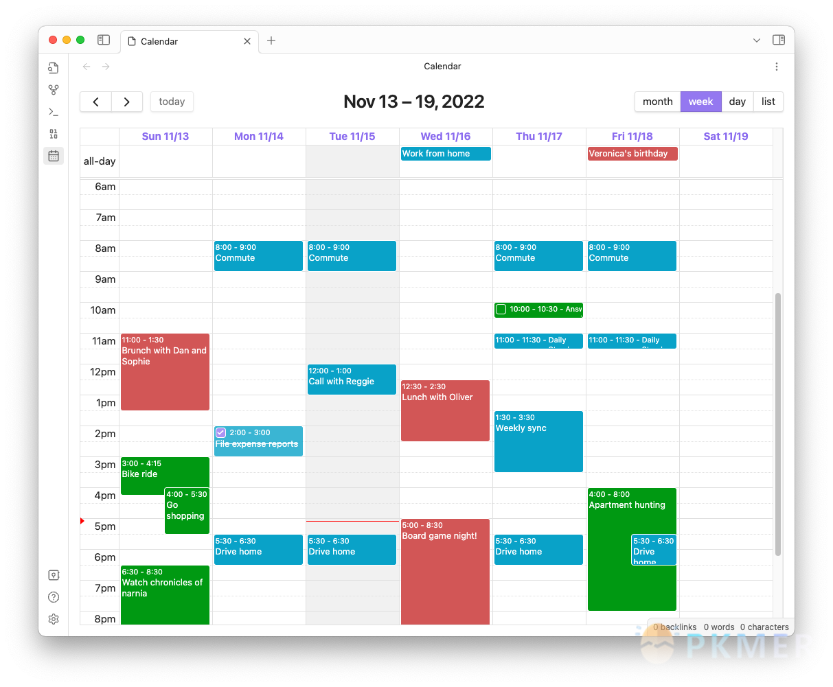 Obsidian 插件：Full Calendar Remastered--