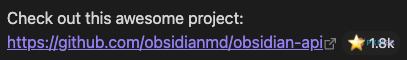 Obsidian 插件：GitHub Stars--