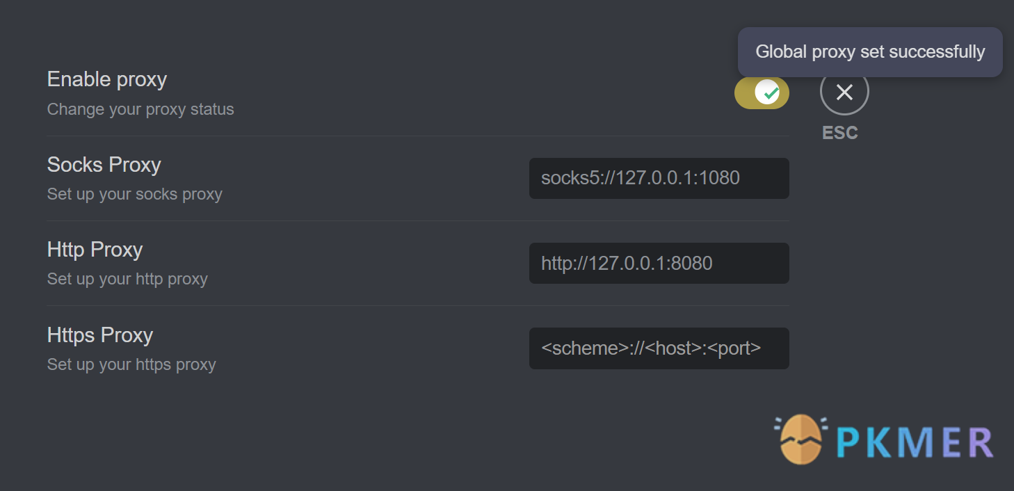 Obsidian 插件：Global Proxy--