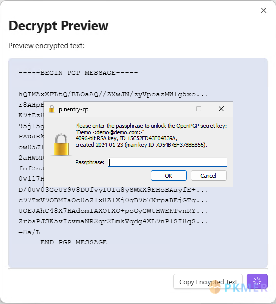 GPG 加密--解密一些文本