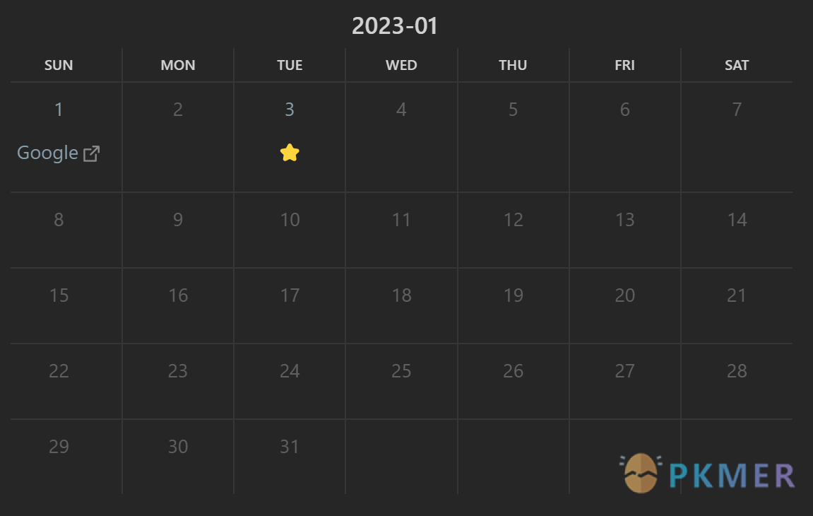 Obsidian 插件：【Readme】Habit Calendar--使用 Markdown 填充日历