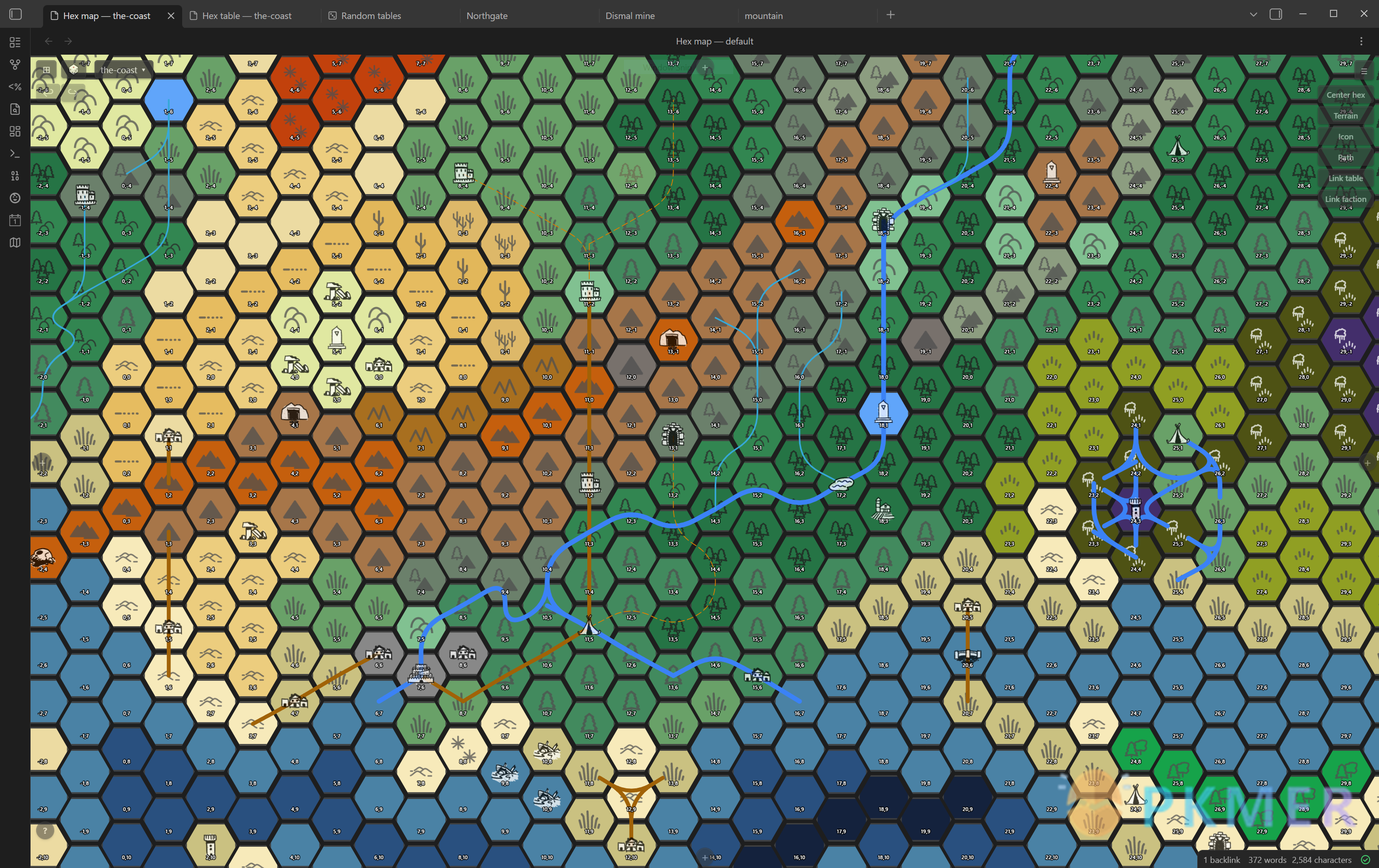 Obsidian 插件：Hexmap World Creator--