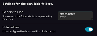 Obsidian 插件：Hide Folders