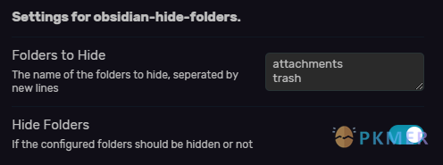 Obsidian 插件：Hide Folders--