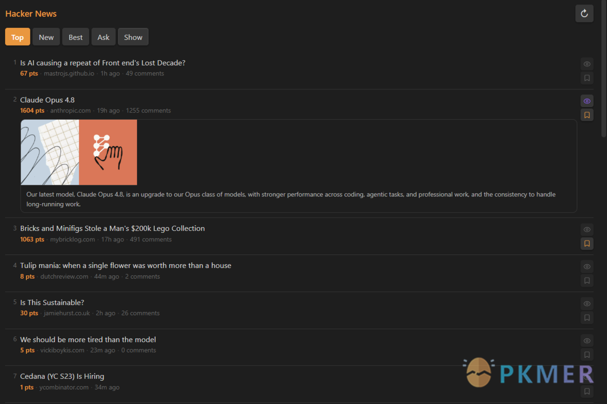Obsidian 插件：HN Reader--