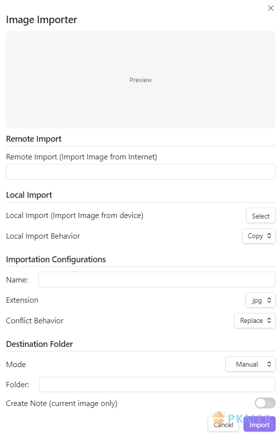 Obsidian 插件：Image Importer--