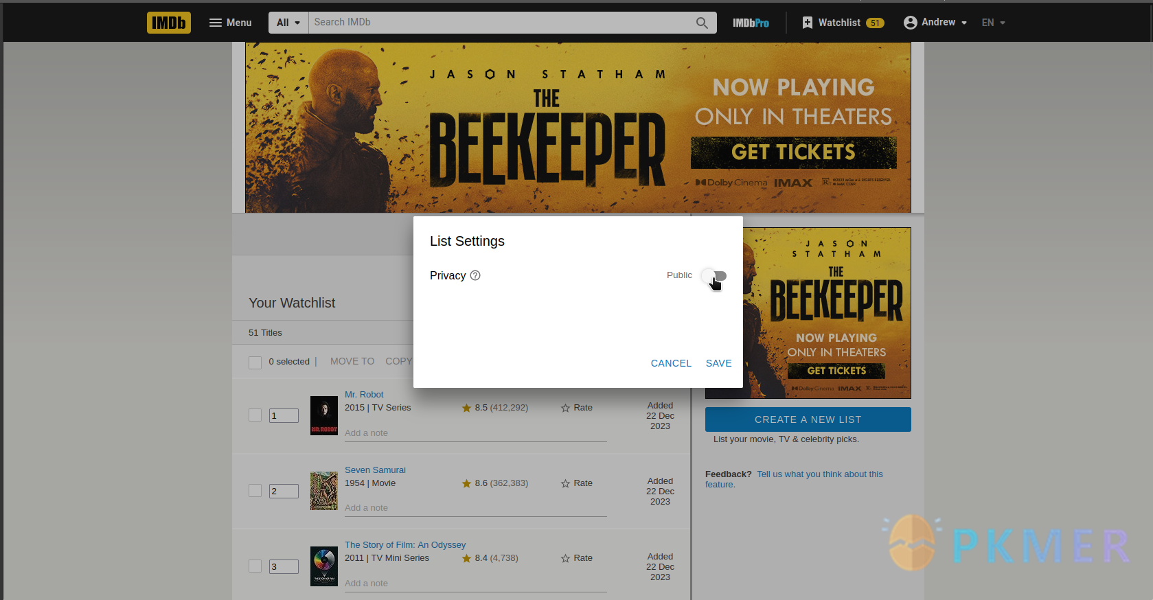 IMDb--准备 IMDb 列表进行同步
