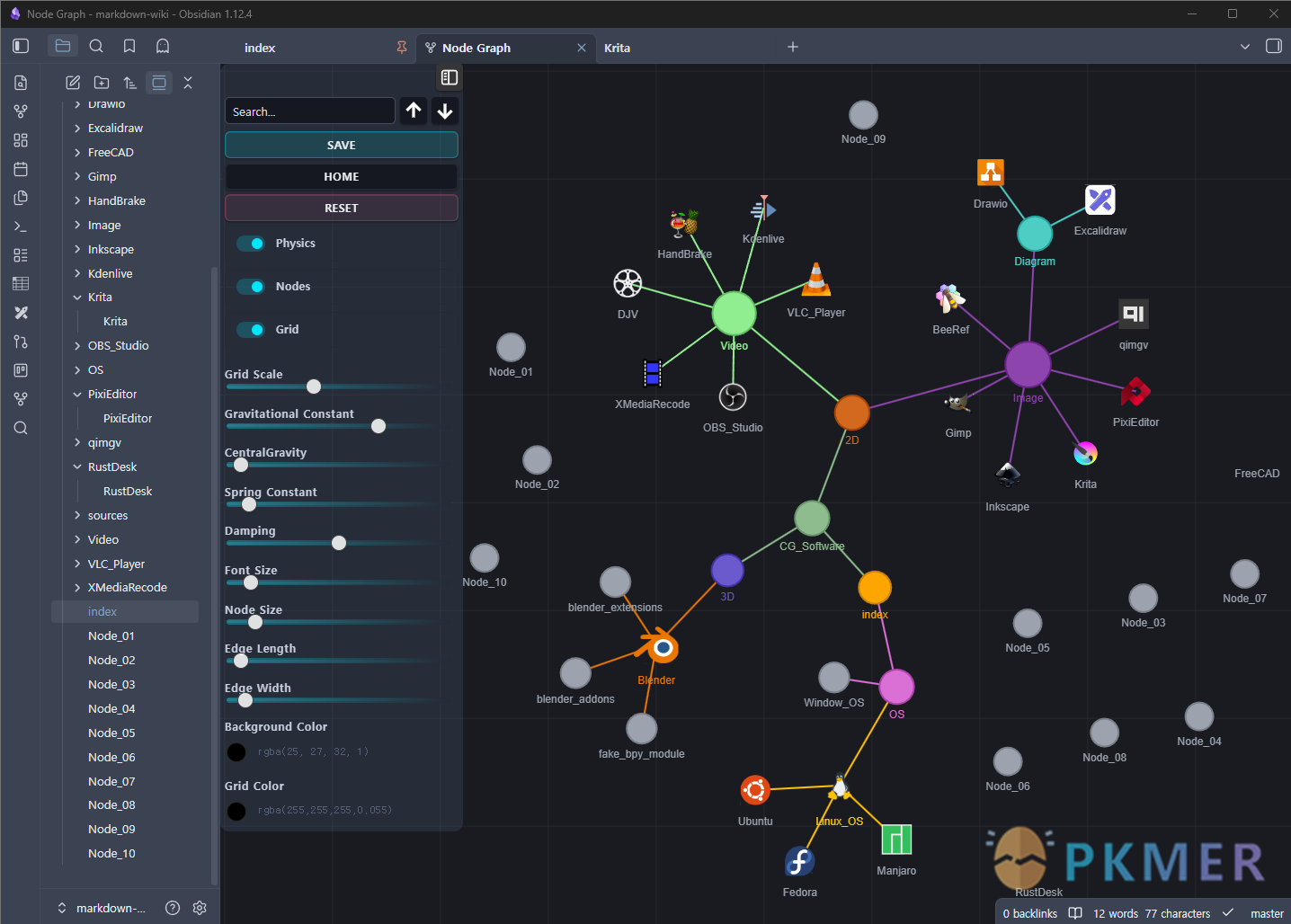 Obsidian 插件：Node Graph View--