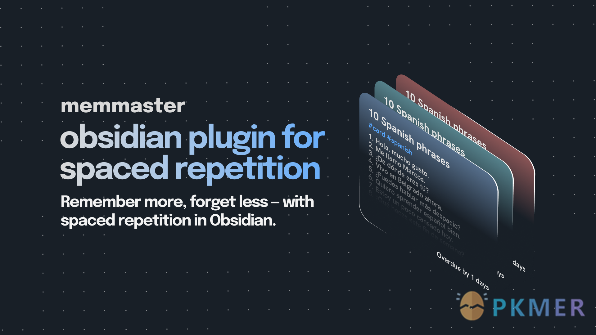 Obsidian 插件：MemMaster Flashcards--