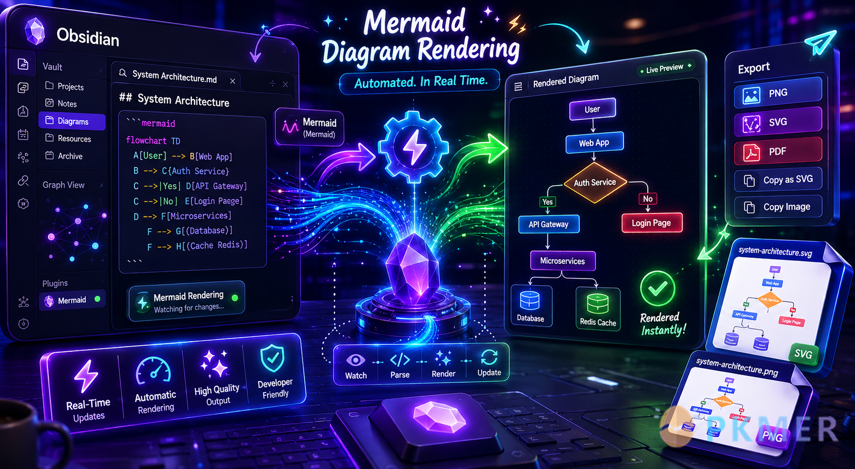 Obsidian 插件：Mermaid Block to Image--