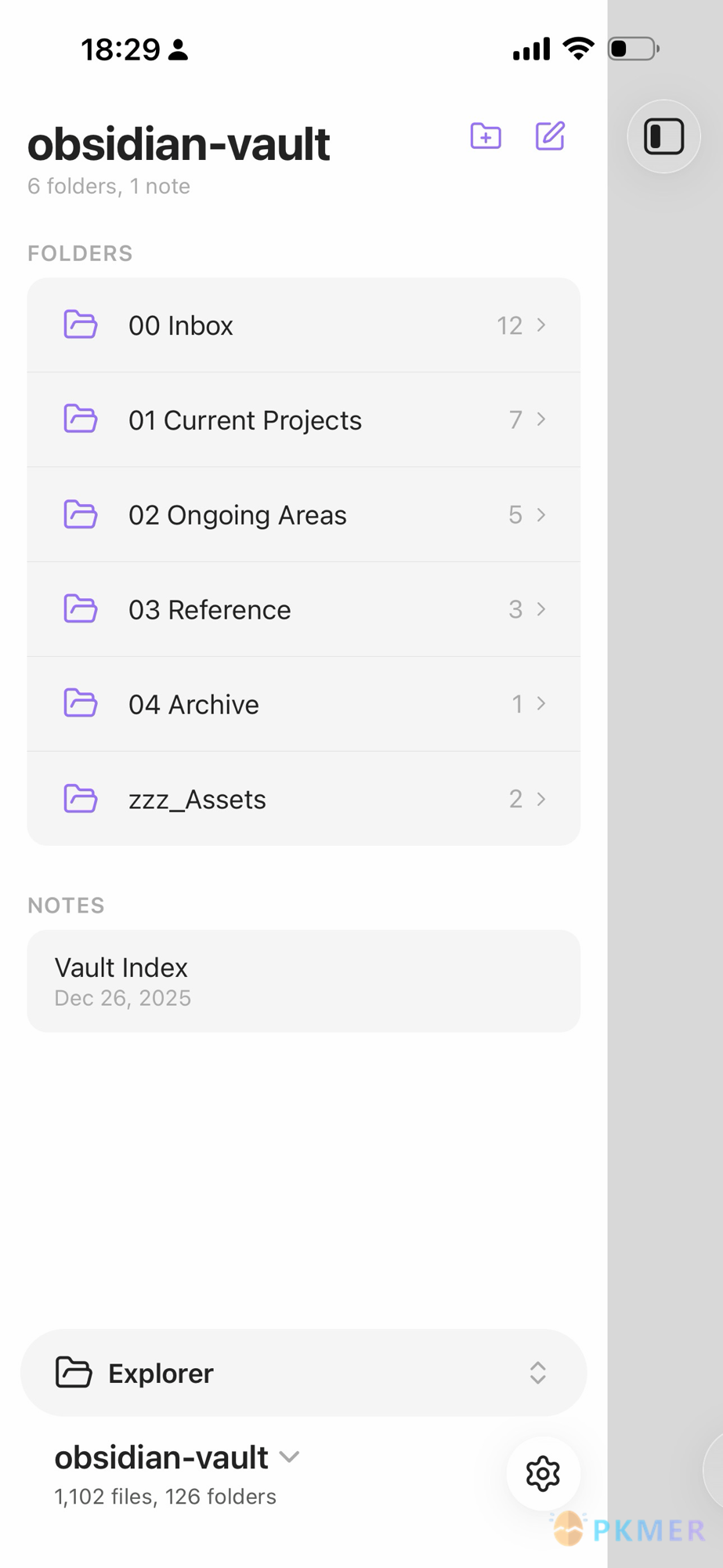 Obsidian 插件：Mobile Explorer--