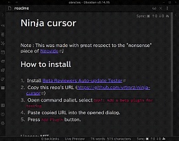 Obsidian 插件：Ninja Cursor