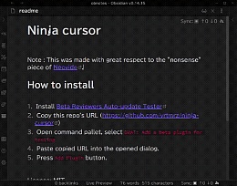 Obsidian 插件：Ninja Cursor