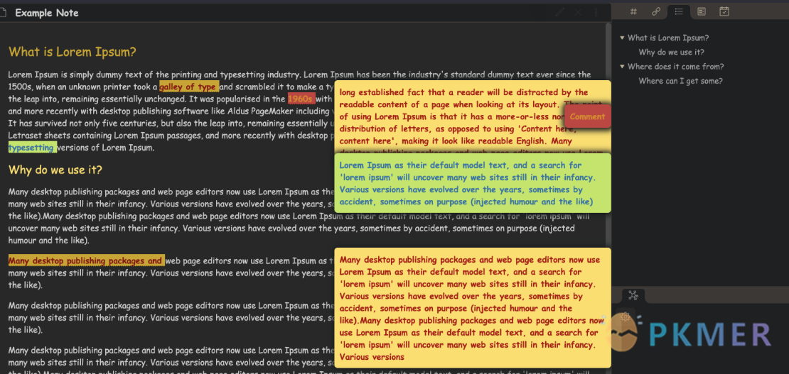Obsidian 插件：Comments--概述
