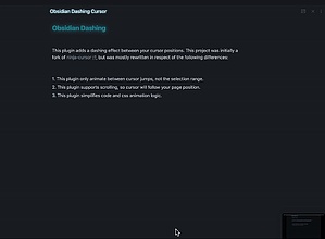 Obsidian 插件：Dashing Cursor