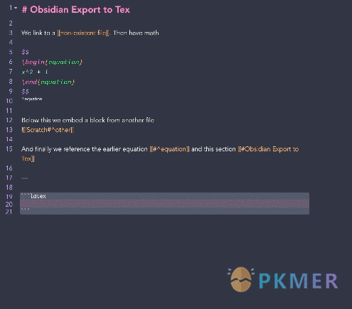 Obsidian 插件：Export To TeX--