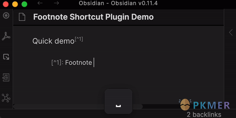 Obsidian 插件：Footnote Shortcut--效果&特性