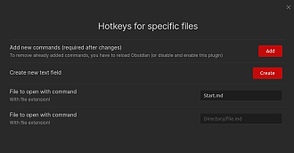 Obsidian 插件：Hotkeys for specific files