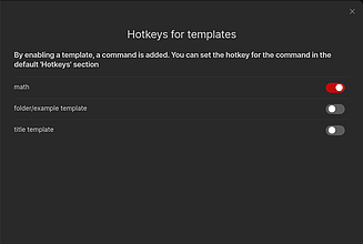 Obsidian 插件：Hotkeys for templates