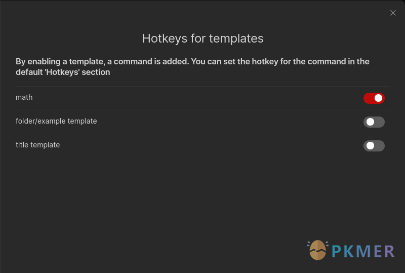Obsidian 插件：Hotkeys for templates--概述