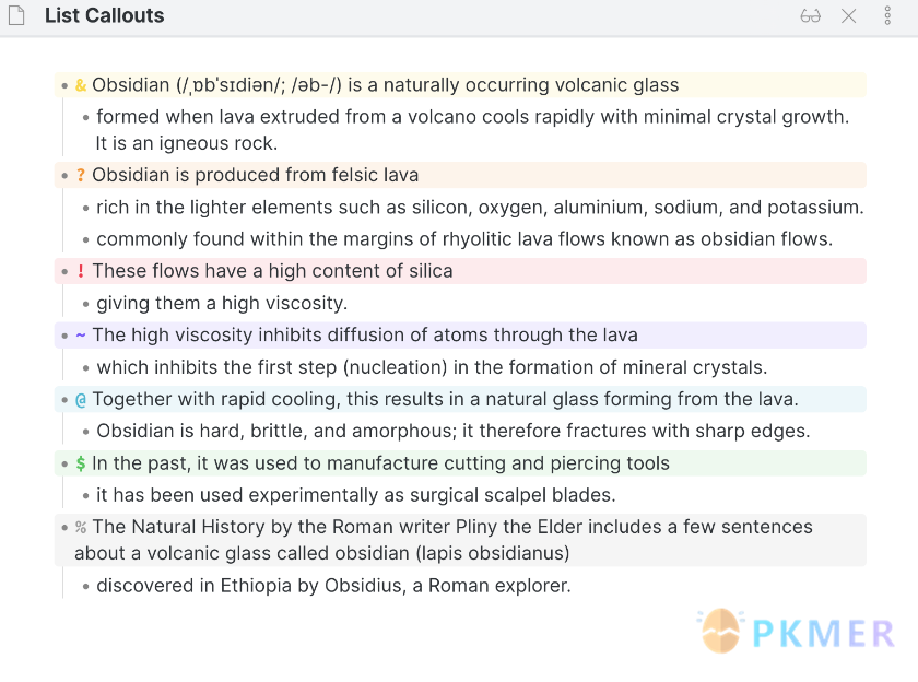 Obsidian 插件:List Callouts--概述